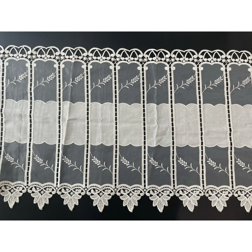 Vintage European Macrame Lace  Valance Ecru Beige‎ French Country  17